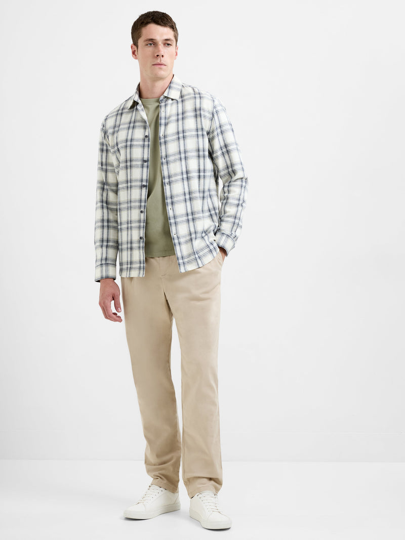 French Connection Check Long Sleeve Shirt Ecru/Grey
