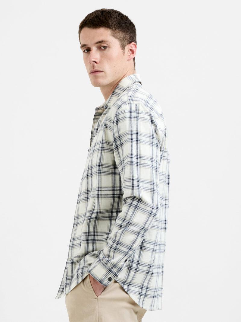 French Connection Check Long Sleeve Shirt Ecru/Grey