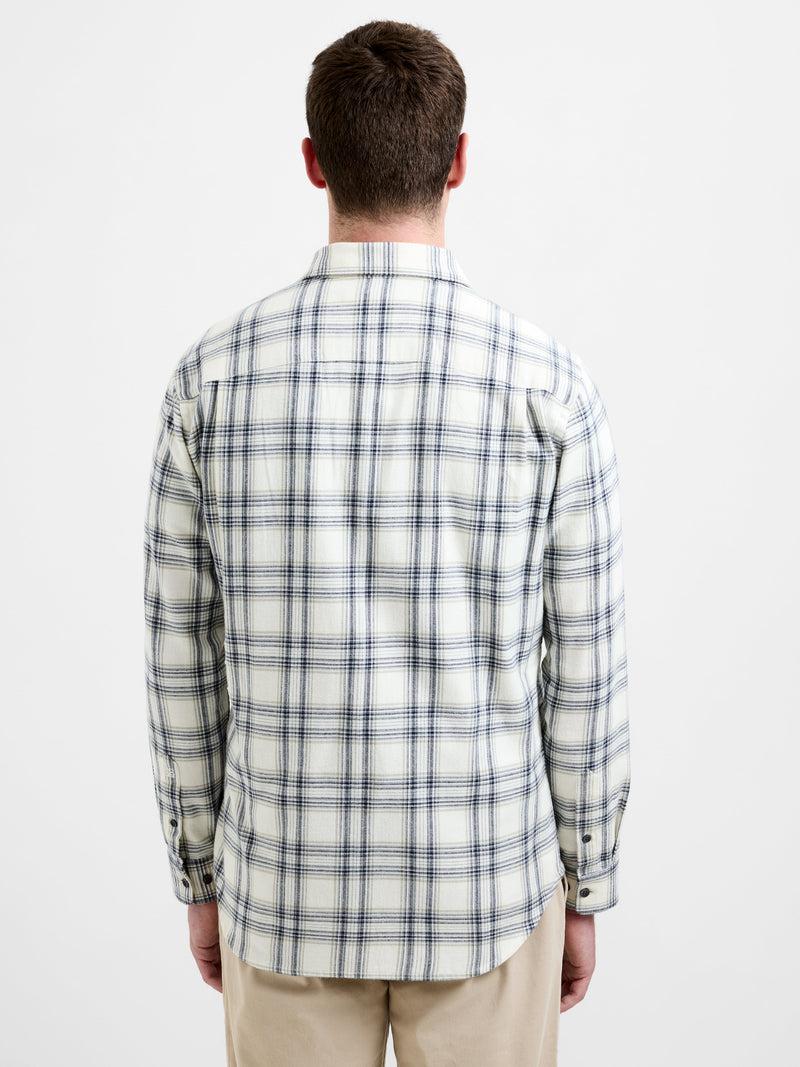 French Connection Check Long Sleeve Shirt Ecru/Grey