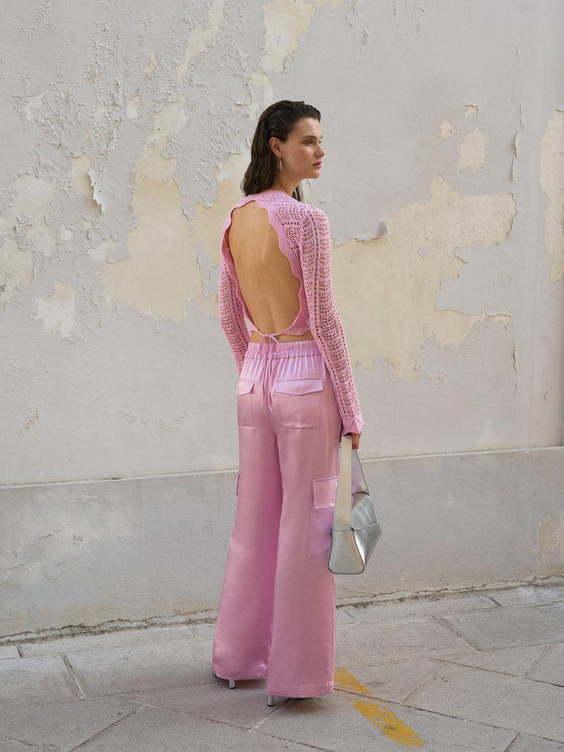 French Connection Chloetta Recycled Cargo Trousers Strawberry Shake