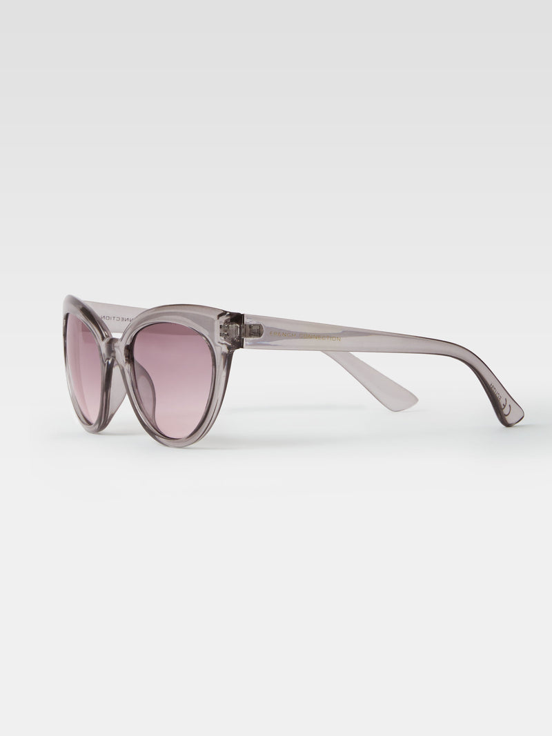 French Connection Clear Cat Eye Sunglasses Xtal Clear