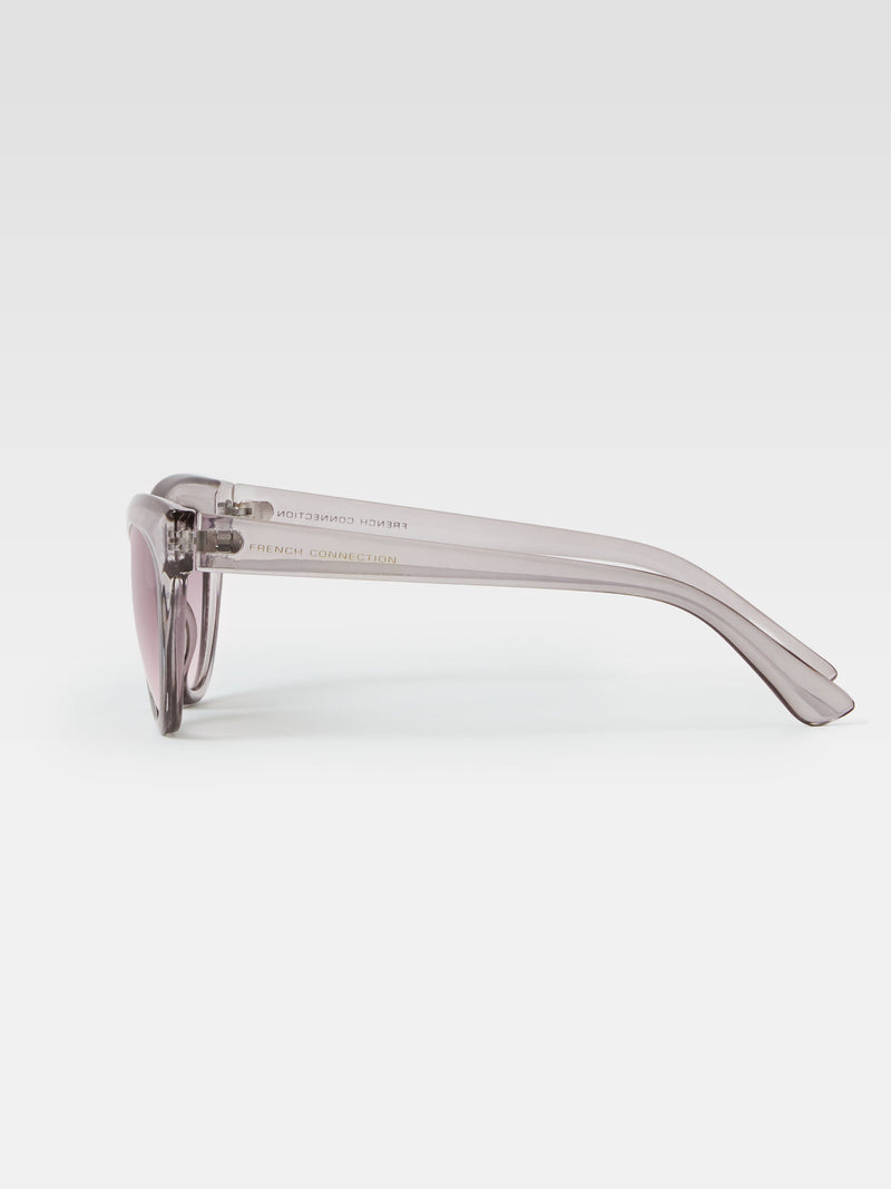 French Connection Clear Cat Eye Sunglasses Xtal Clear