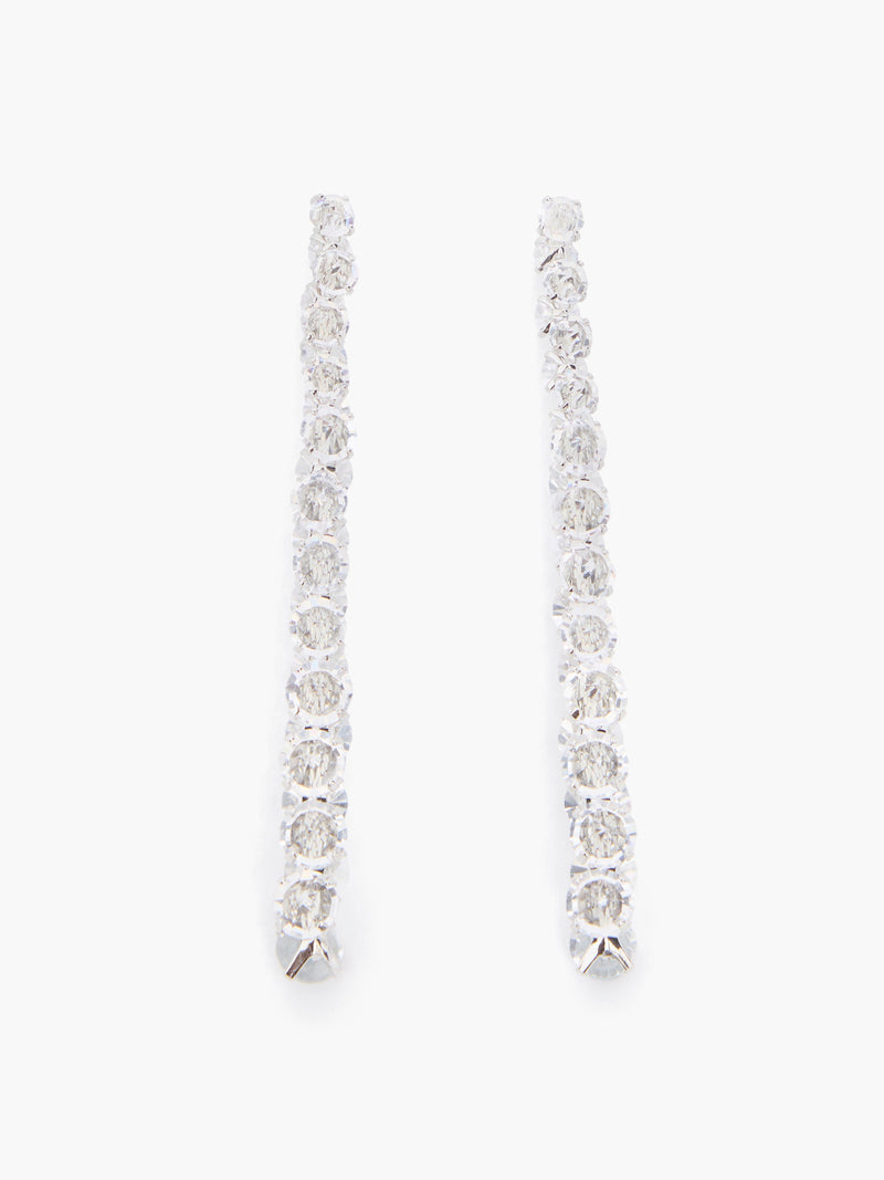 french connection Cluster Crystal Long Earrings Silver