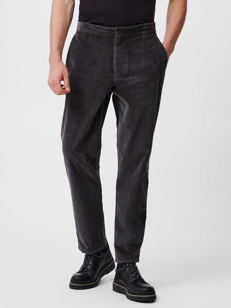 French Connection Corduroy Stretch Band Trousers Dark Grey