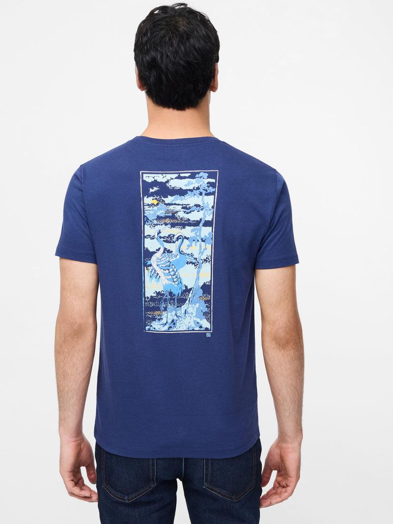 French Connection Cormorant Organic Graphic T-Shirt Navy