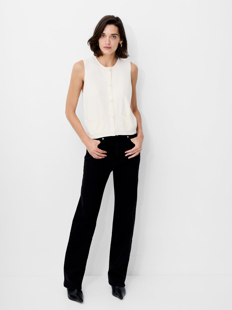 French Connection Cosysoft Knit Vest Porcelain Cream