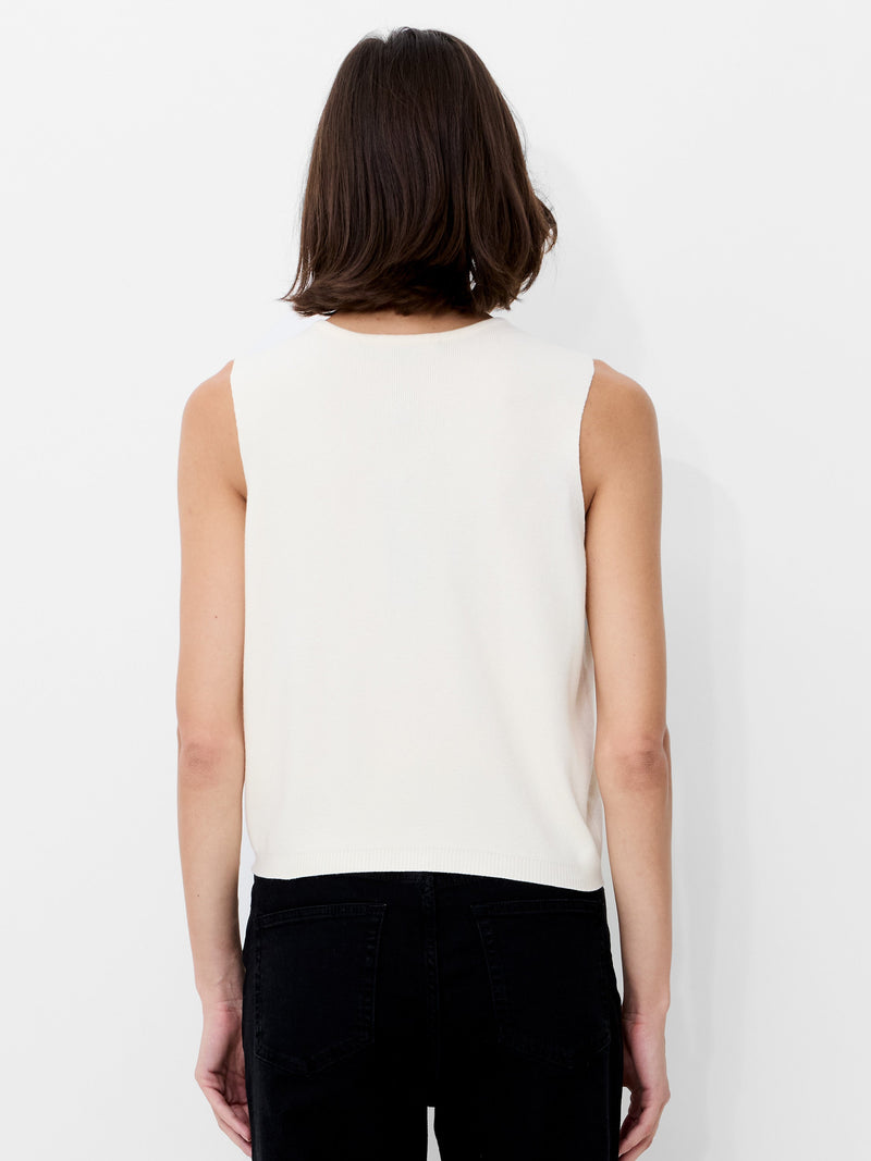 French Connection Cosysoft Knit Vest Porcelain Cream