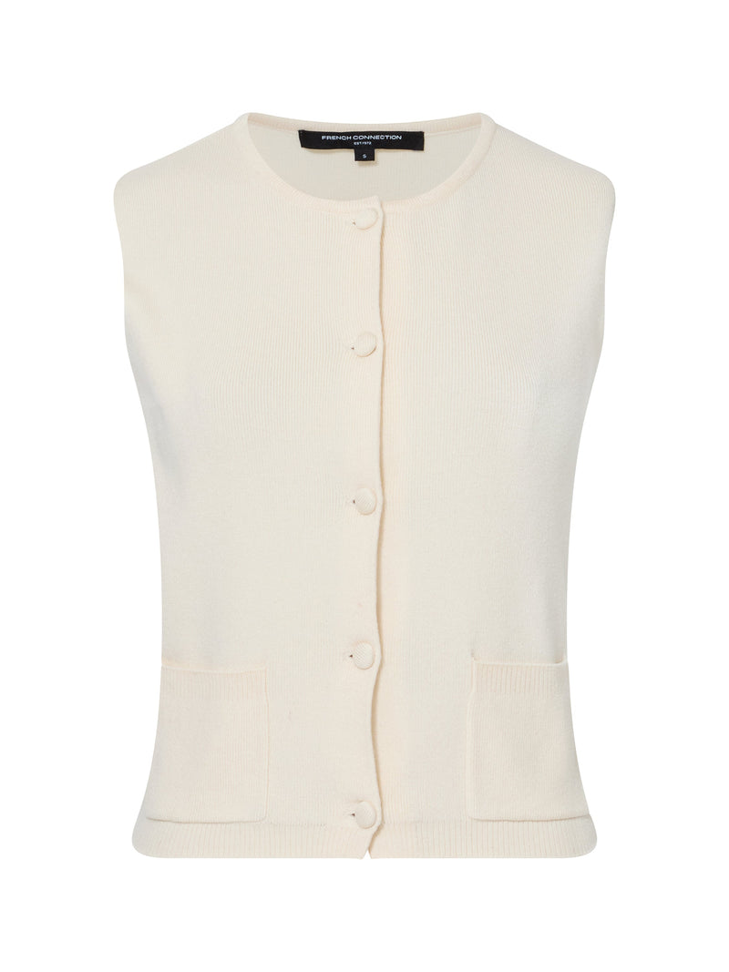 French Connection Cosysoft Knit Vest Porcelain Cream