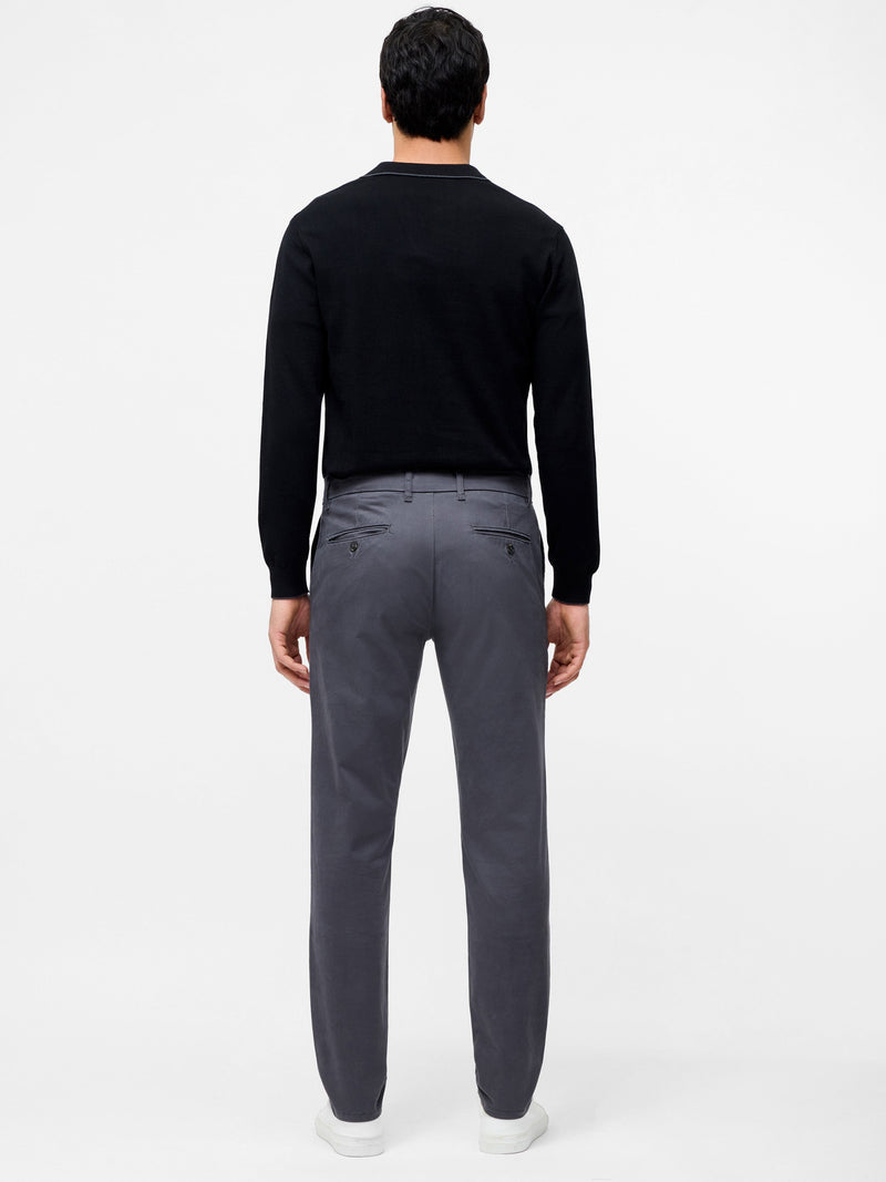 French Connection Cotton Stretch Chino 32 Inch Regular Fit Charcoal 32