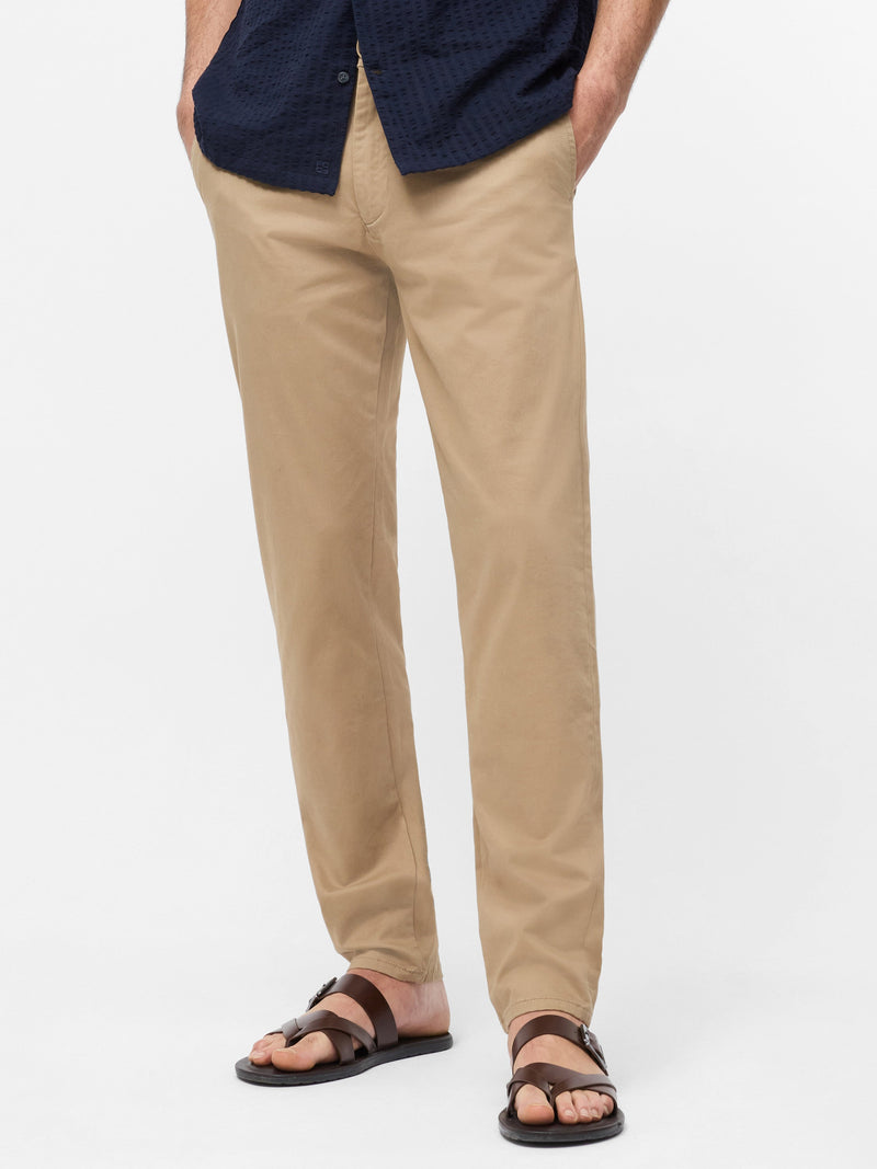 French Connection Cotton Stretch Chino 32 Inch Regular Fit Light Tobacco 32
