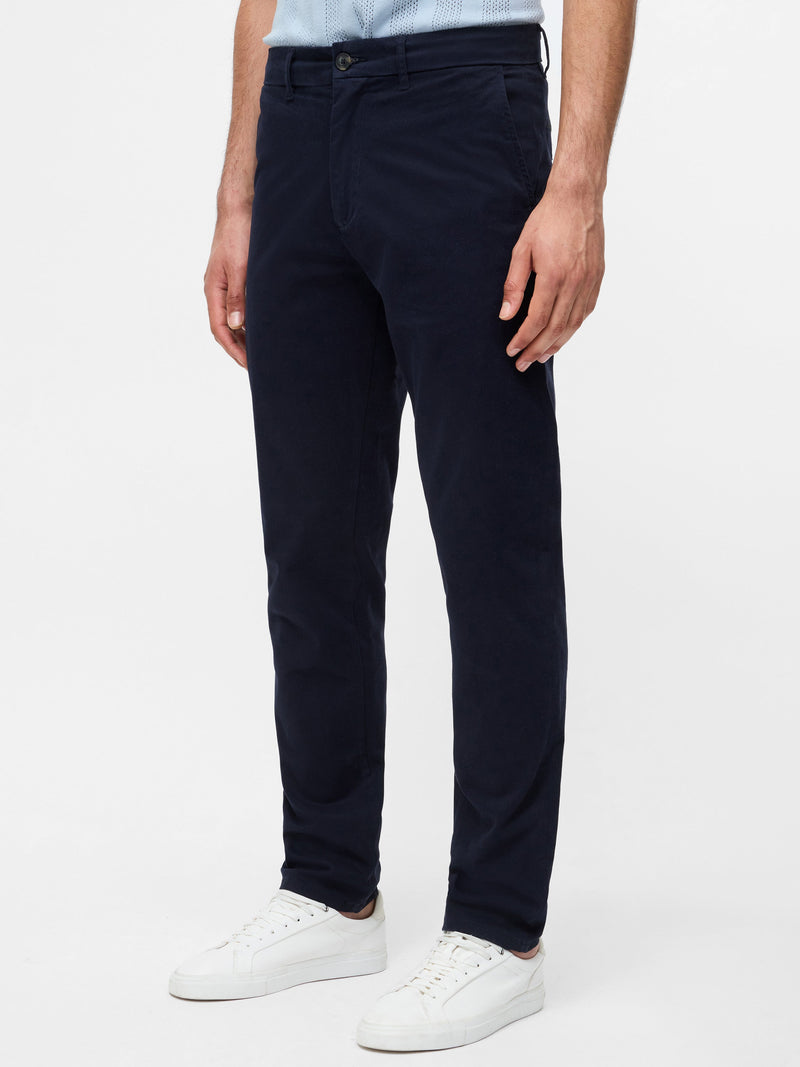 French Connection Cotton Stretch Chino 32 Inch Regular Fit Navy 32