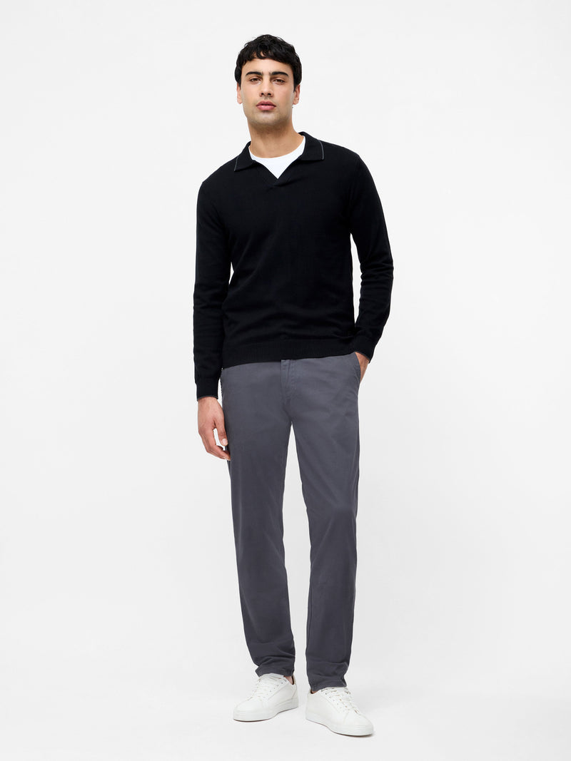 French Connection Cotton Stretch Chino 34 Inch Regular Fit Charcoal 34