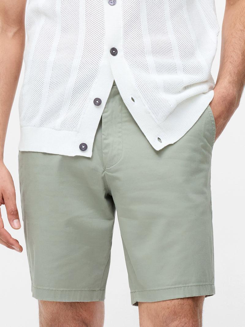 French Connection Cotton Stretch Chino Shorts Sage Green
