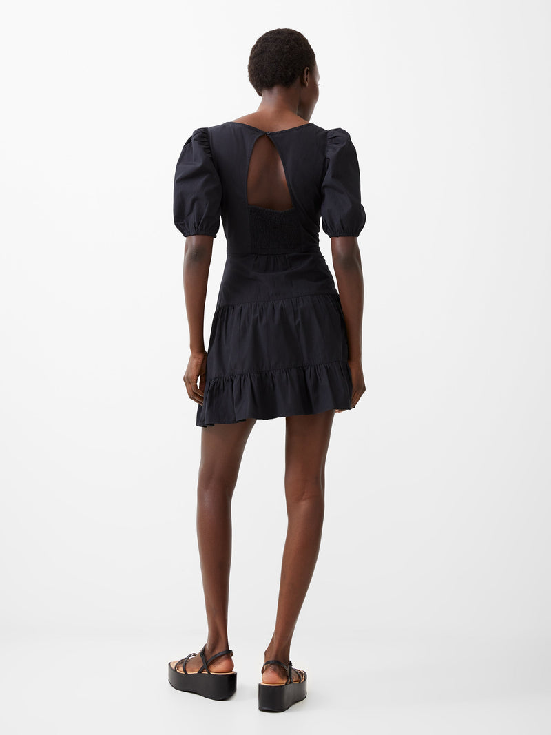 French Connection Cotton Sweetheart Mini Dress Black