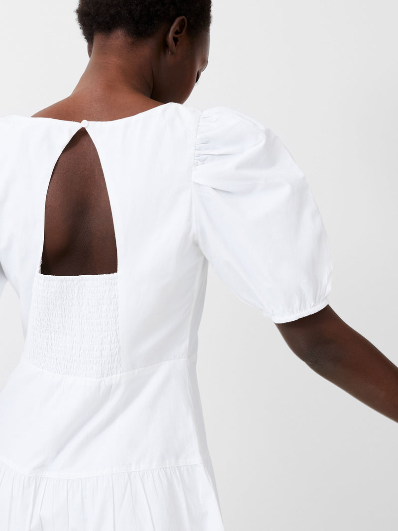 French Connection Cotton Sweetheart Mini Dress Summer White