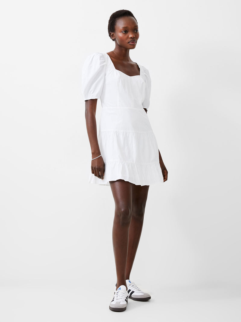 french connection Cotton Sweetheart Mini Dress Summer White
