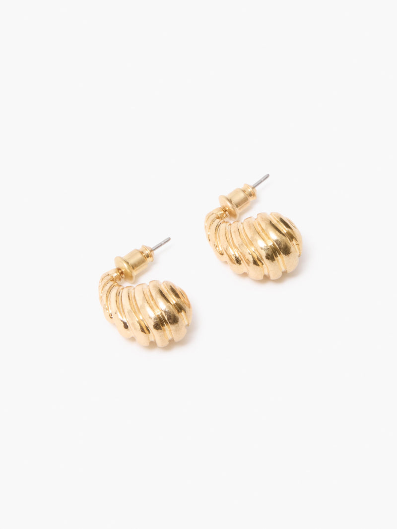 French Connection Croissant Twisted Stud Earrings Gold