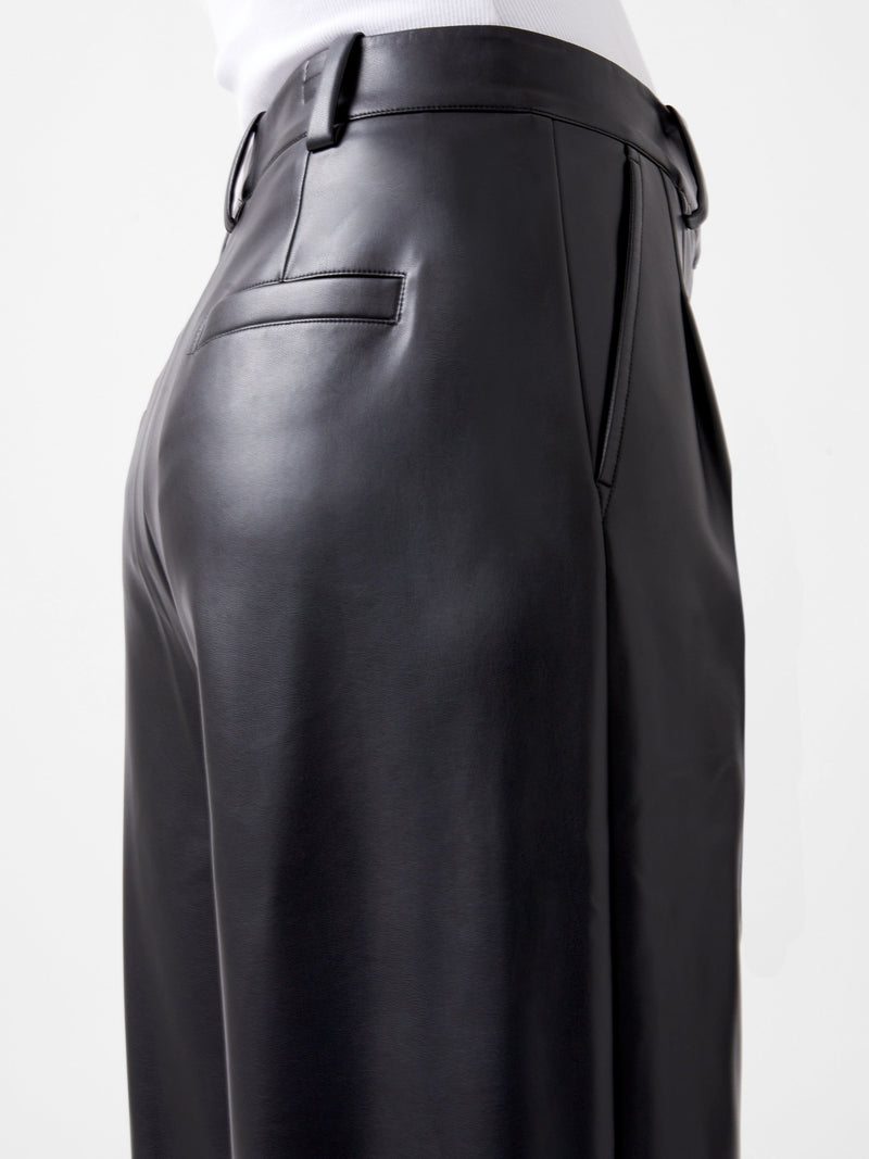 French Connection Crolenda PU Wide Leg Trousers Blackout