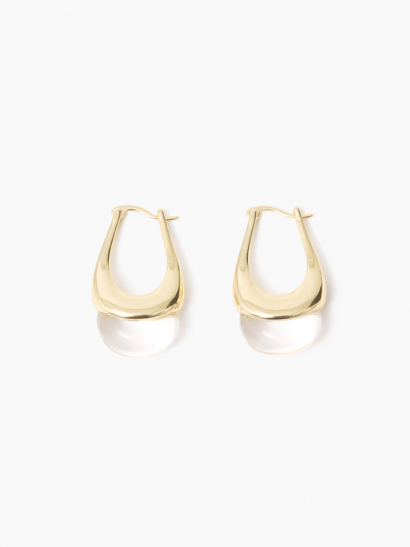 french connection Crystal Droplet Hoop Earrings Crystal Clear/Gold