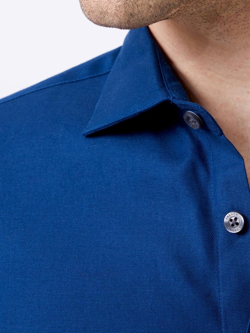 French Connection Cutaway Collar Stretch Shirt Blue