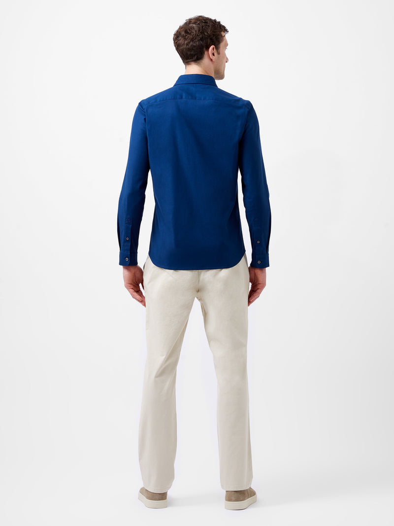 French Connection Cutaway Collar Stretch Shirt Blue