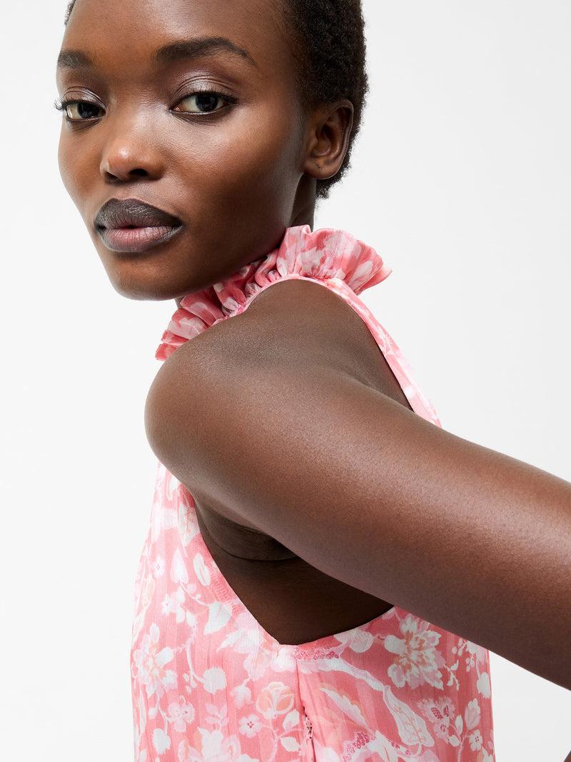 French Connection Cynthia Halterneck Midi Dress Pink Blossom