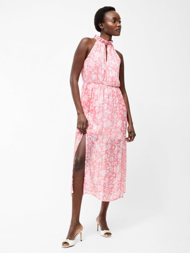 french connection Cynthia Halterneck Midi Dress Pink Blossom