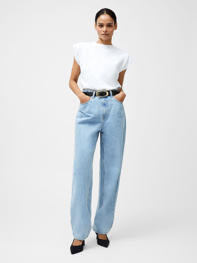 french connection Dallas Denim Barrel Leg Jeans Light Wash