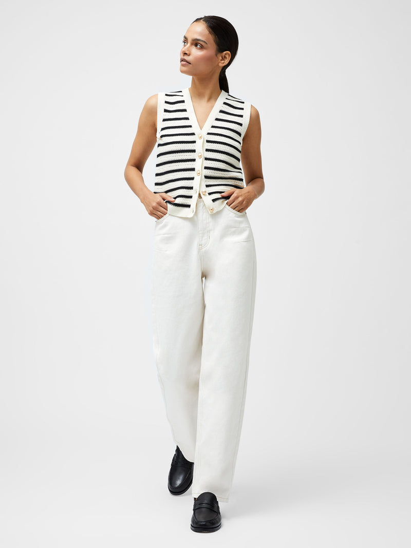 French Connection Dallas Denim Barrel Leg Jeans Summer Ecru