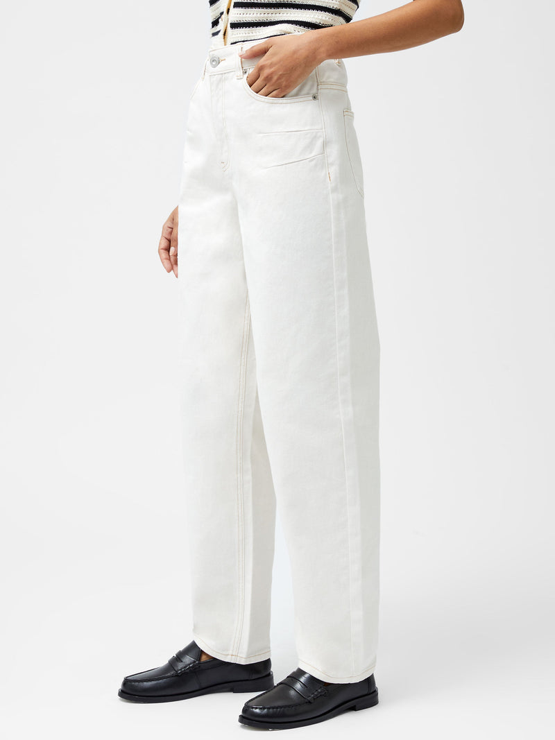 French Connection Dallas Denim Barrel Leg Jeans Summer Ecru