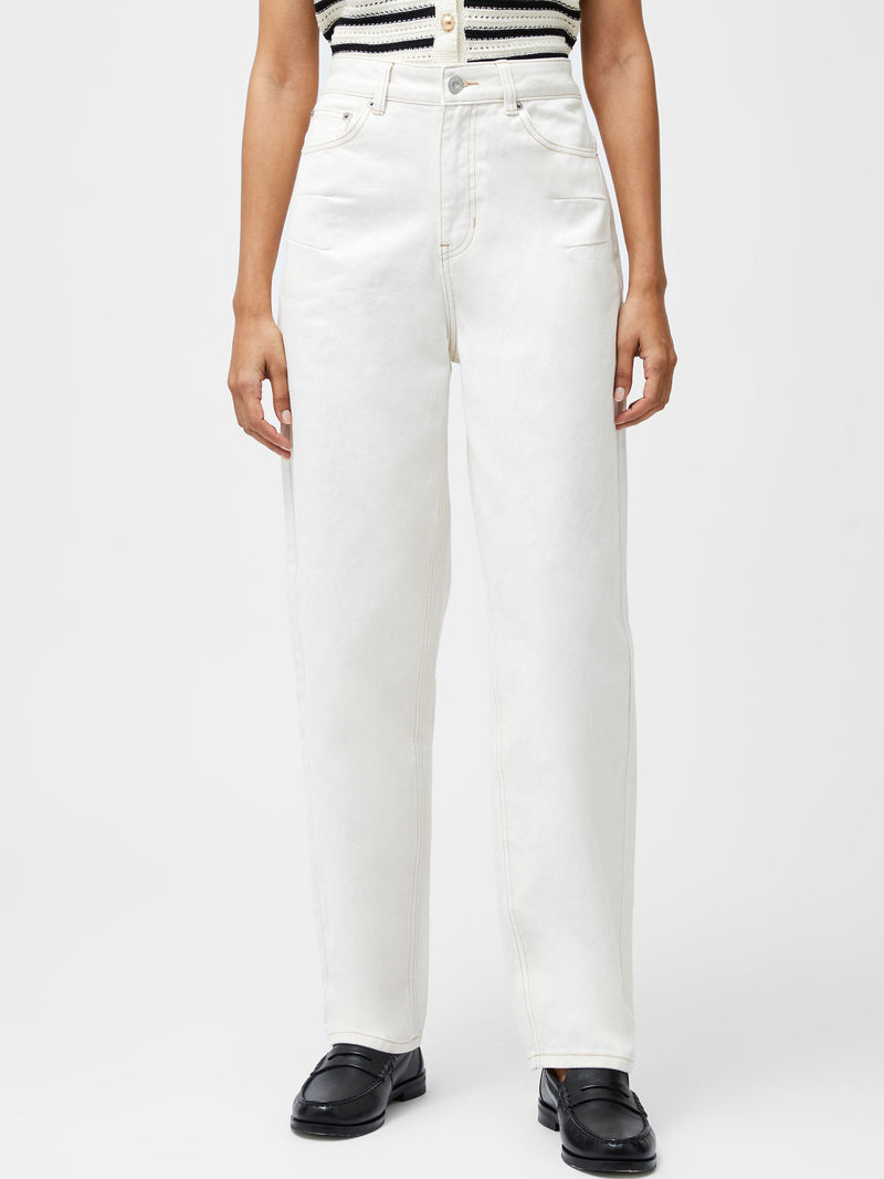 french connection Dallas Denim Barrel Leg Jeans Summer Ecru