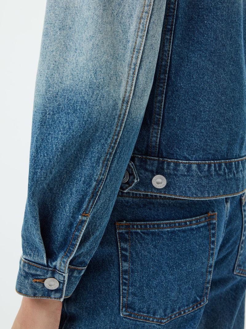 French Connection Dallas Ombre Denim Jacket Vintage Blue Ombre