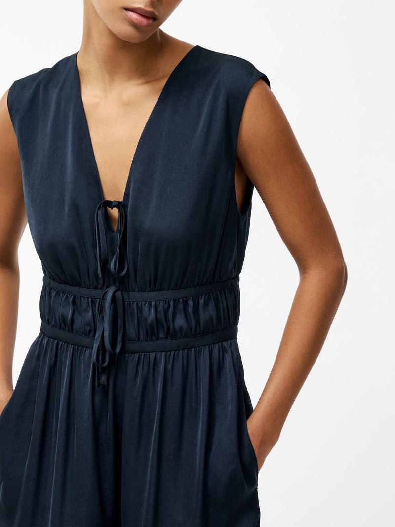 French Connection Damasco Air Flow Poly Jumpsuit Navy