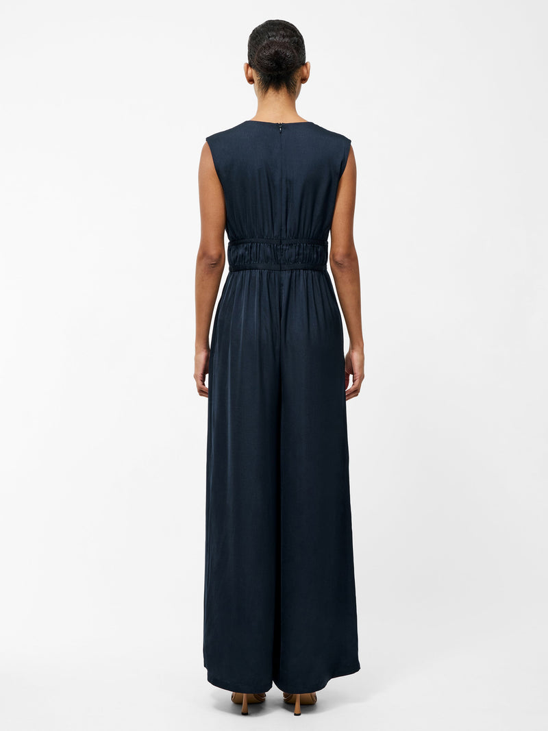French Connection Damasco Air Flow Poly Jumpsuit Navy