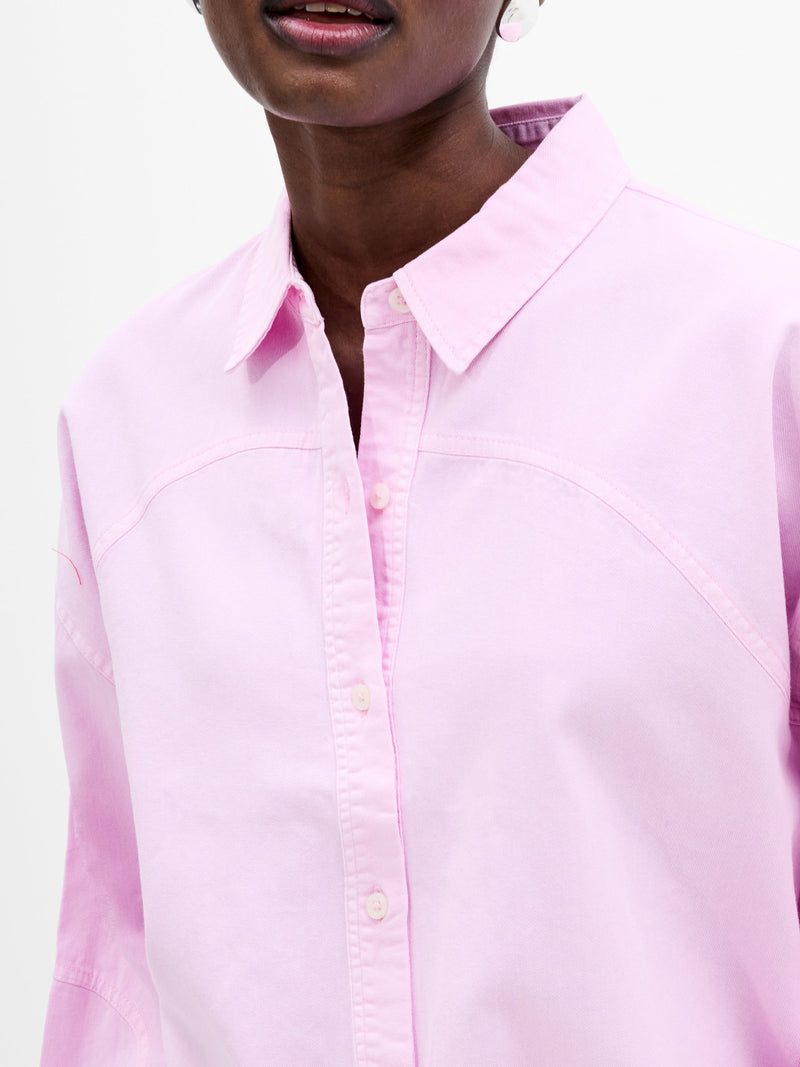 French Connection Dana Denim Seamed Shirt Violet Pink
