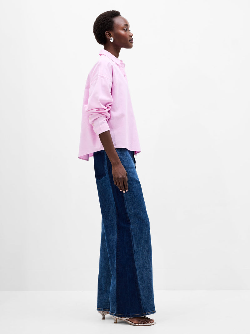 French Connection Dana Denim Seamed Shirt Violet Pink