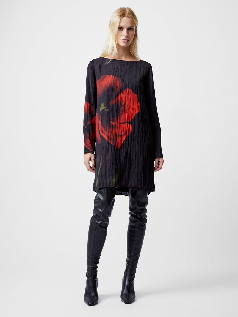 French Connection Delilah Alora Satin Mini Dress Black