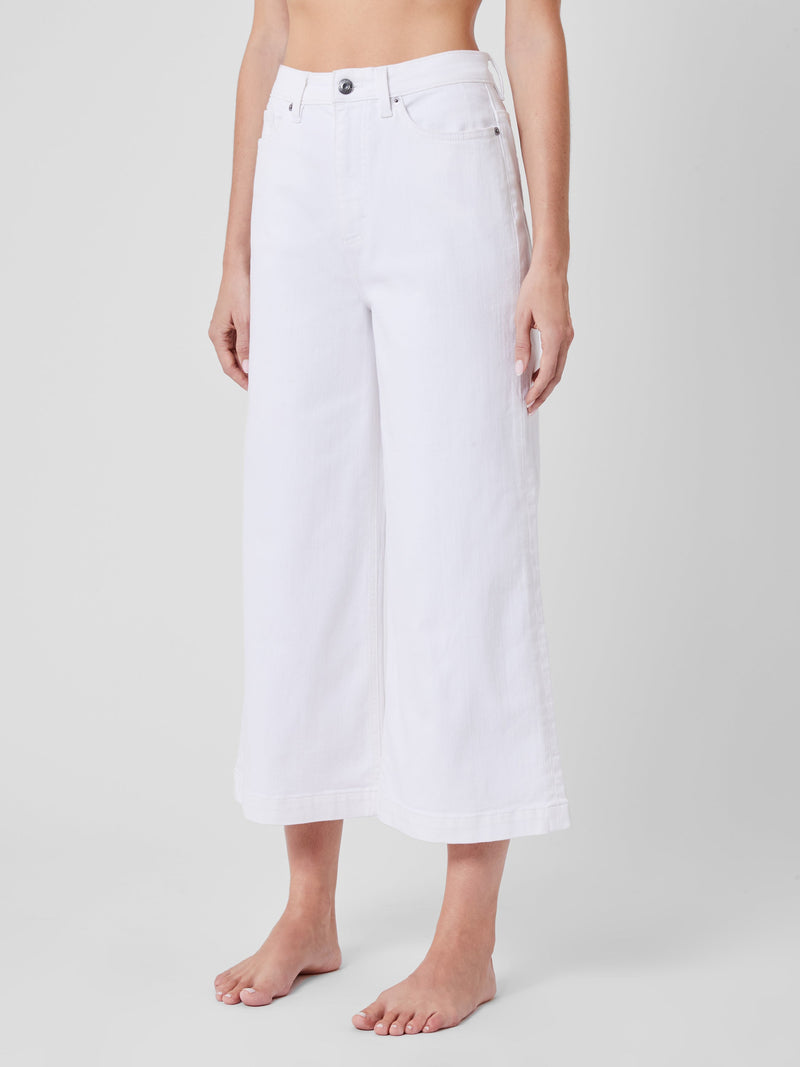 French Connection Denim Stretch White Culottes 24 Inch White