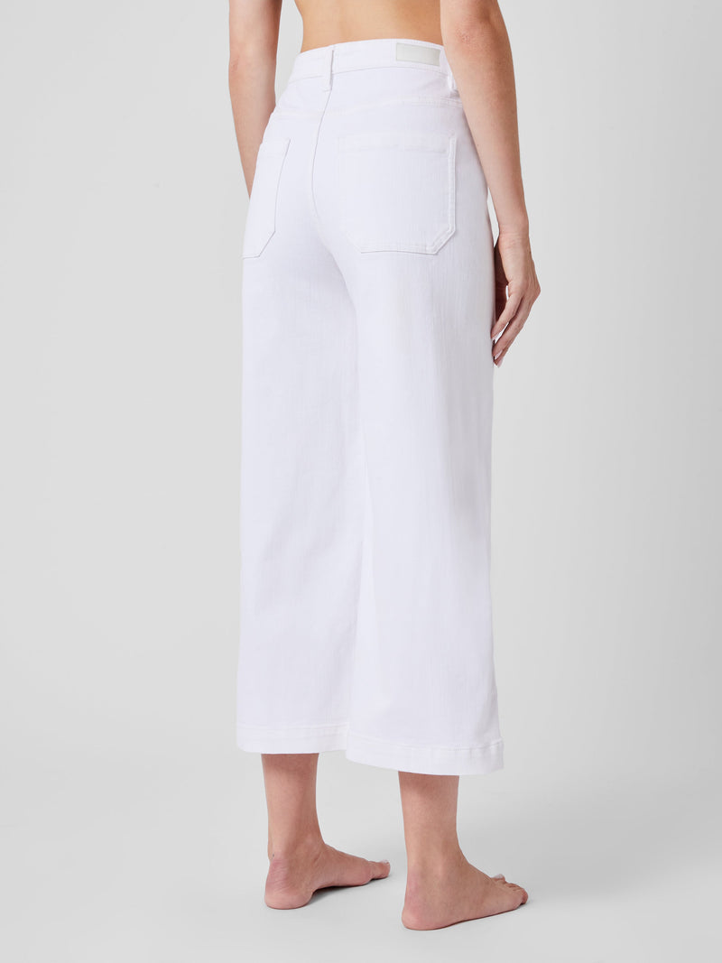 French Connection Denim Stretch White Culottes 24 Inch White