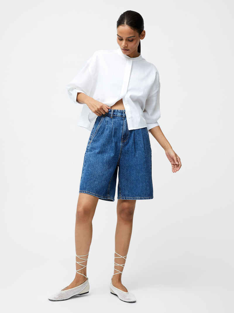 French Connection Denver Denim Bermuda Shorts Vintage Blue