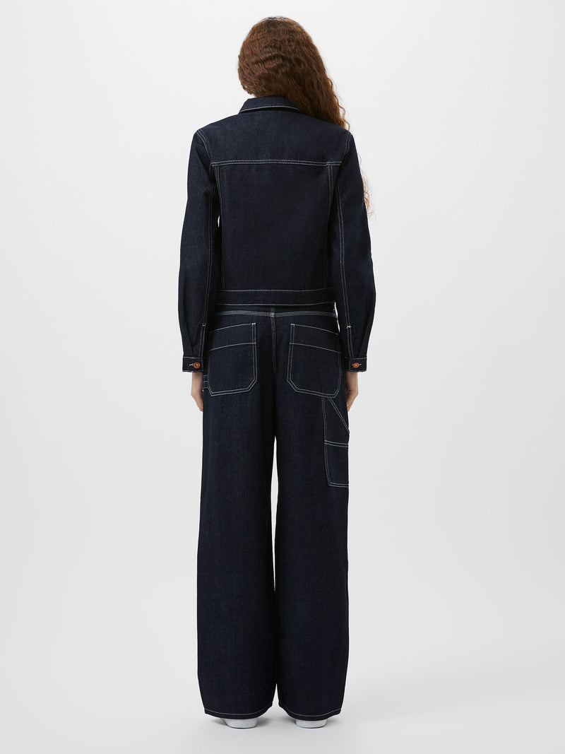 French Connection Denver Denim Contrasting Stitch Jacket Clean Indigo Denim