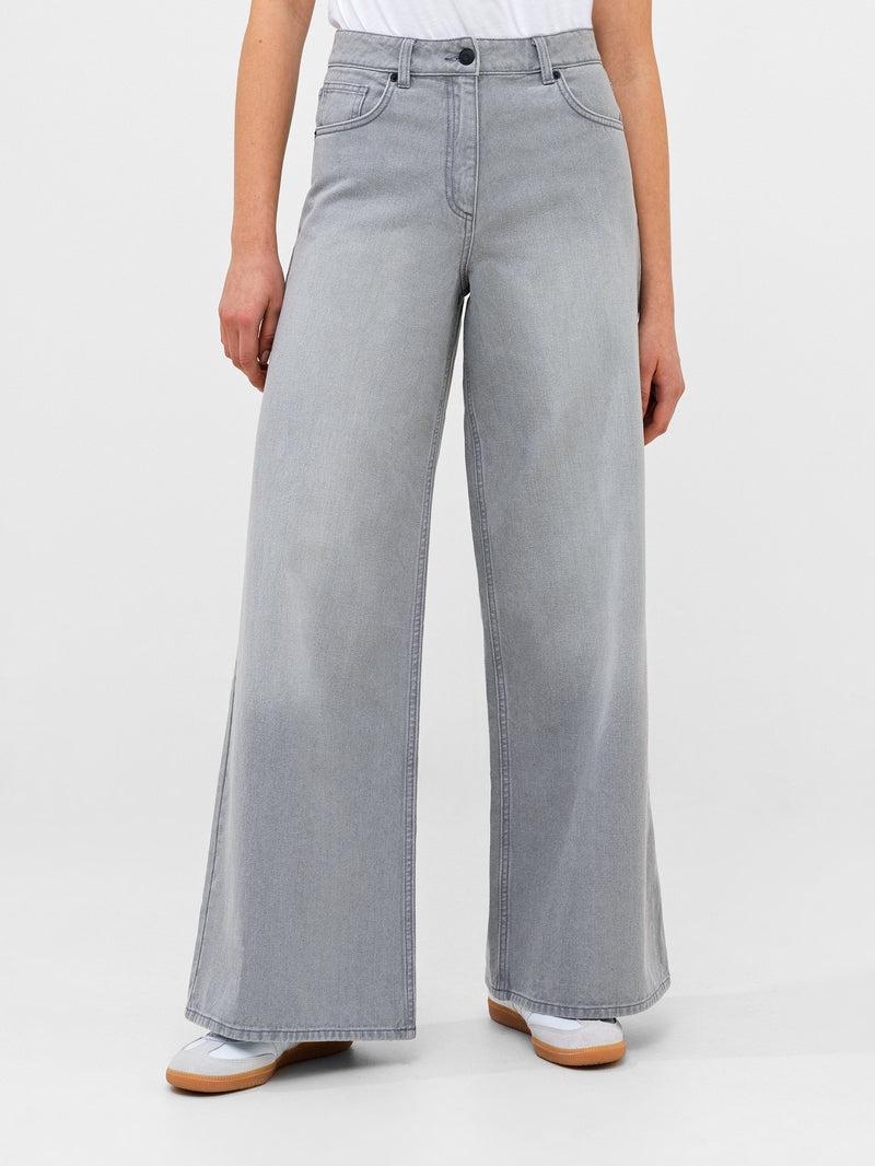 French Connection Denver Denim Relaxed Wide Leg Jeans 34 Inch Arctic Grey