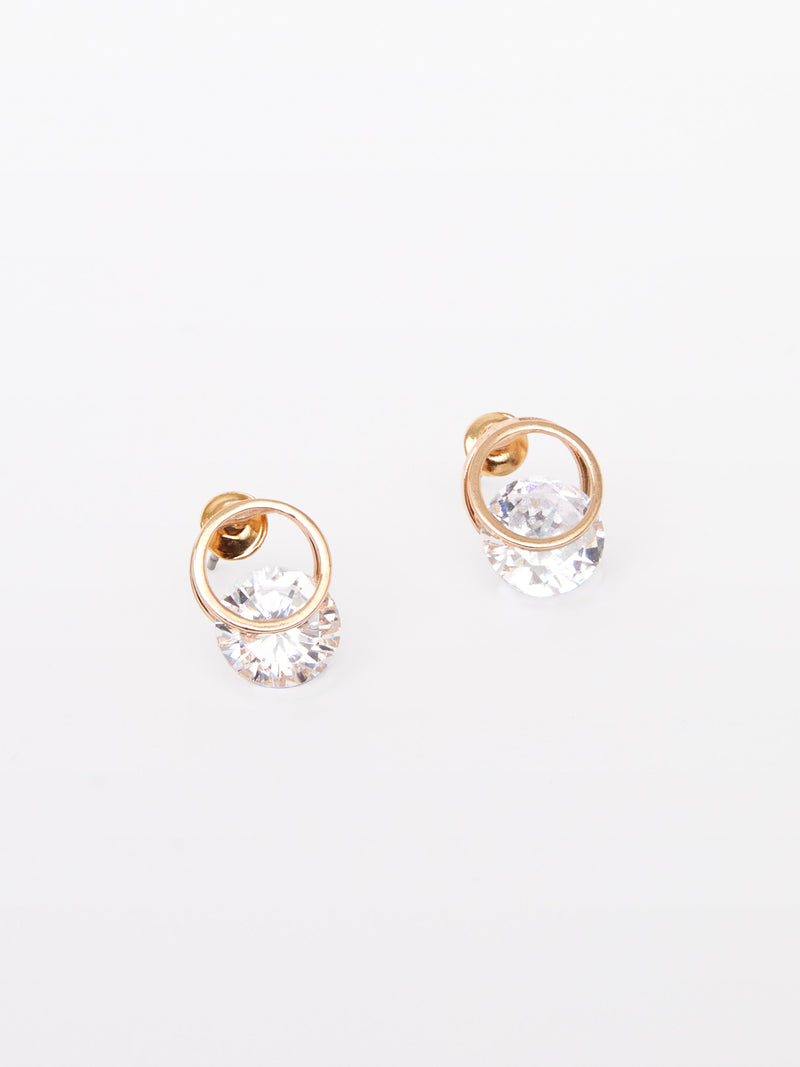 French Connection Diamante Huggie Stud Earrings Gold