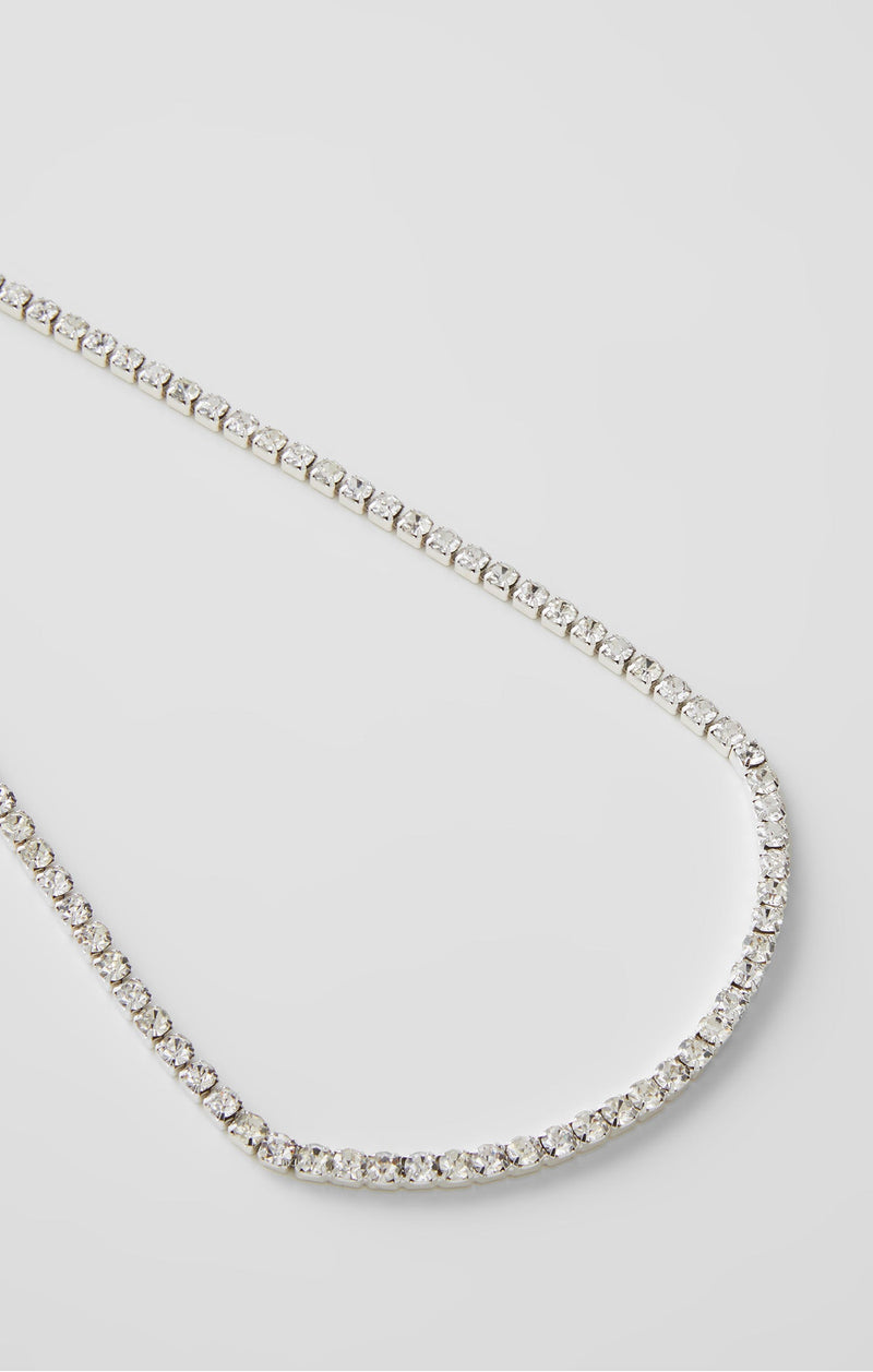 french connection Diamente Link Necklace Silver/Diamante