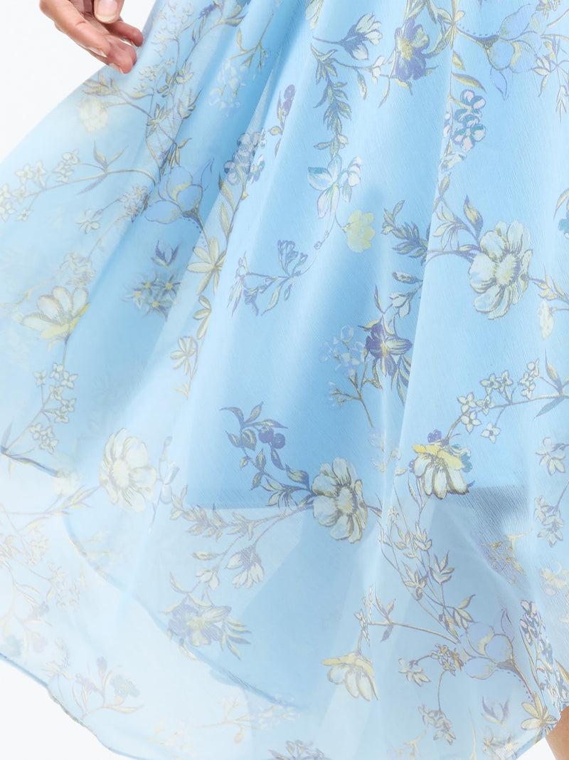 French Connection Diana Gathered Flowing Dress Cashmere Blue