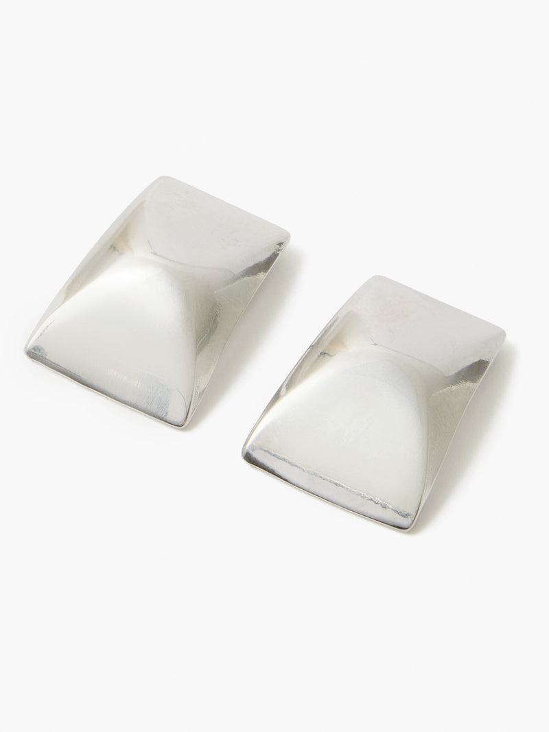 French Connection Domed Square Stud Earrings Silver