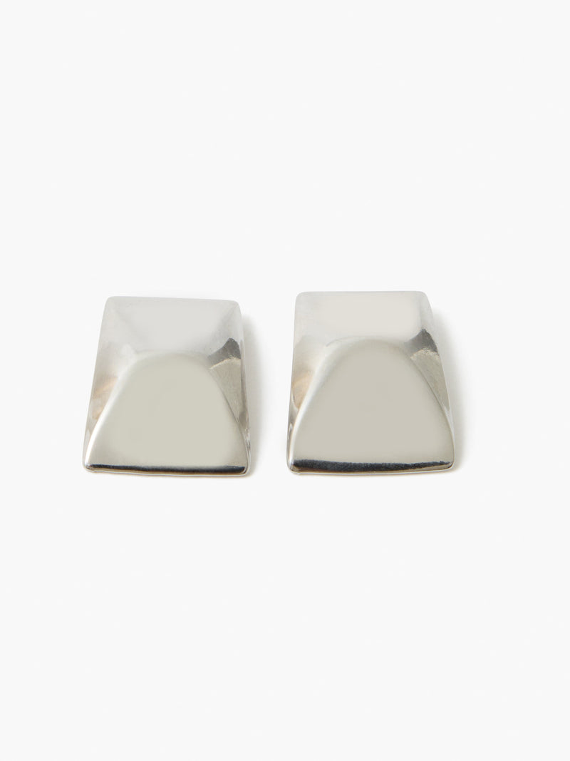 french connection Domed Square Stud Earrings Silver