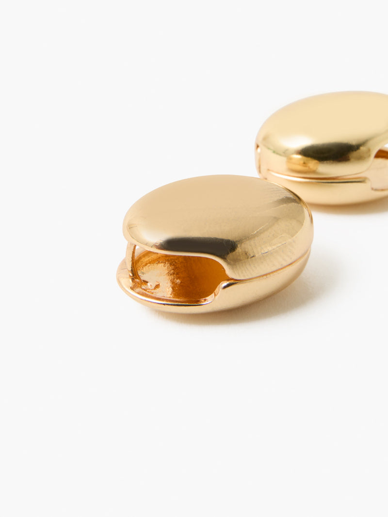 French Connection Double Sided Curved Dome Hoop Earrings Gold