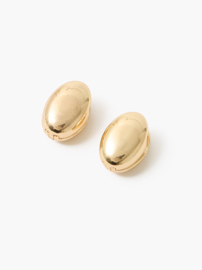 French Connection Double Sided Curved Dome Hoop Earrings Gold
