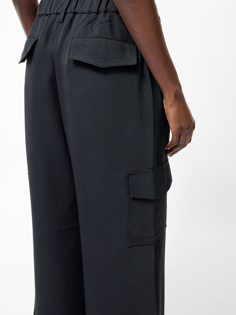 French Connection Drapey Wide Leg Combat Trousers Black